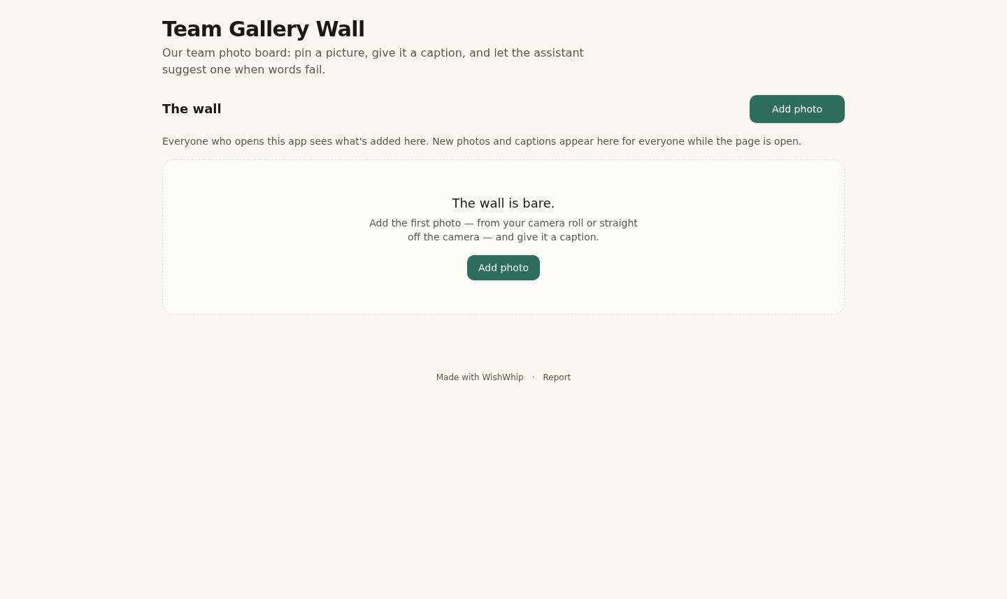 Team Gallery Wall, as it looked when it was checked